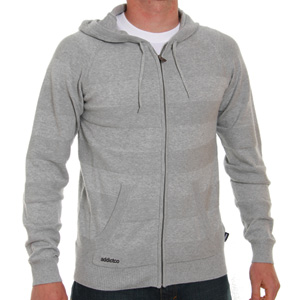 Addict Hooded Zip Knit Fine knit hoody - Grey Marl