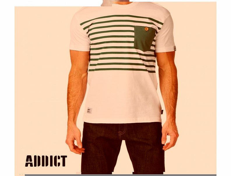 Addict Mens Addict Stripe Pocket T-Shirt - Green