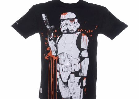 Addict Mens Black Stormtrooper Graffiti T-Shirt