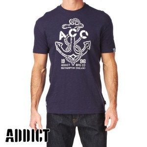 Addict T-Shirts - Addict Anchor T-Shirt - Navy