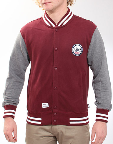 Addict Varsity Snap fastening sweatshirt - Oxblood