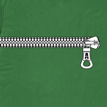 Addict Zip Green Mens T-Shirt