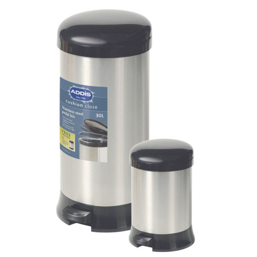 Addis Matt Steel 30L Pedal Bin with FREE 5L Bin