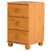 3 Drawer Bedside Chest, Pine Effect