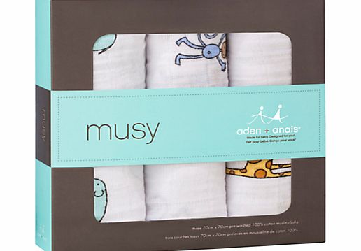 Aden   Anais Aden and Anais Muslin Cloths, Pack of 3, Jungle