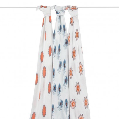 aden   anais Mela Swaddling Blankets in Bamboo fiber, orange