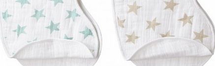 aden   anais Shoulder bibs pastel stars - set of 2 `One size