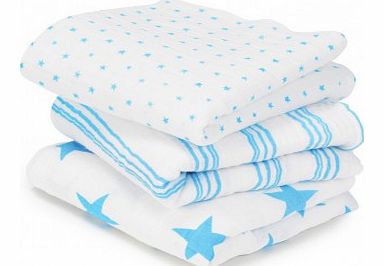 Swaddle - Blue stripes and stars - set of 2 `One