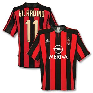 Adidas 03-04 AC Milan Home Authentic Shirt   Gilardino 11 (04-07 Style N   No.)