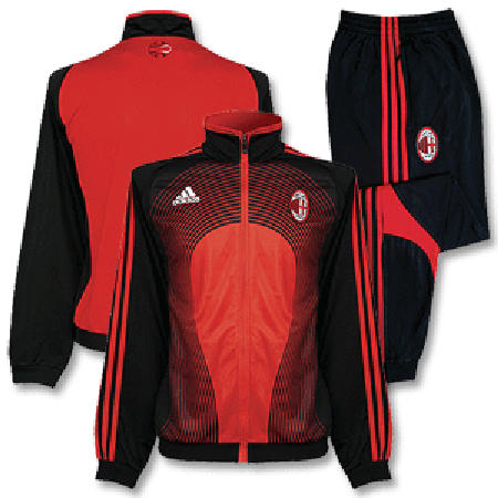 Adidas 06-07 AC Milan Presentation Suit - Red/Black