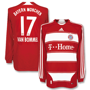 07-08 Bayern Munich Home L/S Shirt + van Bommel No. 17 + Bundesliga Patch