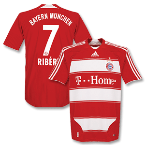 07-08 Bayern Munich Home Shirt + Ribandeacute;ry Nr.7 + BL Logo Bundesliga Patches