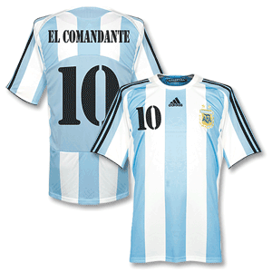 Adidas 07-09 Argentina Home shirt   El Comandante 10