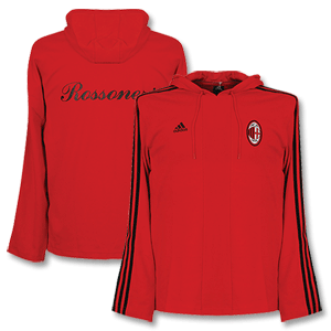 Adidas 08-09 AC Milan and#39;Essentialand39; Hooded Top - L/S - Red *Import