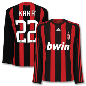 Adidas 08-09 AC Milan Home L/S Shirt   Kaka 22