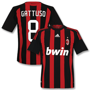 Adidas 08-09 AC Milan Home Shirt   Gattuso 8