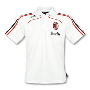 Adidas 08-09 AC Milan Polo Shirt - White/Red