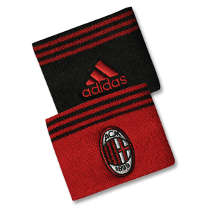 Adidas 08-09 AC Milan Wristbands - Black/Red *Import