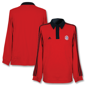 Adidas 08-09 Bayern Munich Rugby Polo Shirt - Red/Navy