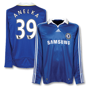 Adidas 08-09 Chelsea Home L/S Shirt - Players   Anelka 39