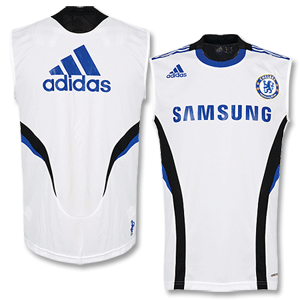 Adidas 08-09 Chelsea Sleeveless Shirt - White/Black