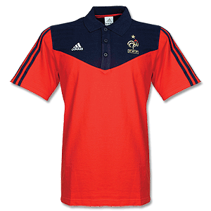 Adidas 08-09 France Leisure Polo Shirt - Red