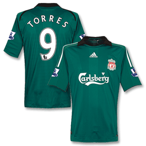 Adidas 08-09 Liverpool 3rd Shirt   Torres No. 9   P/L Patch