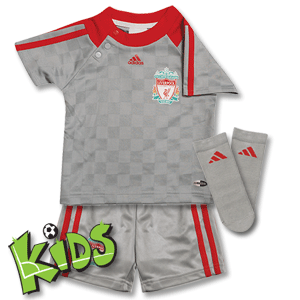 Adidas 08-09 Liverpool Away Minikit - Silver/Red
