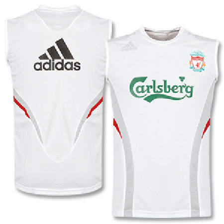 Adidas 08-09 Liverpool Sleeveless Shirt - White/Light Grey