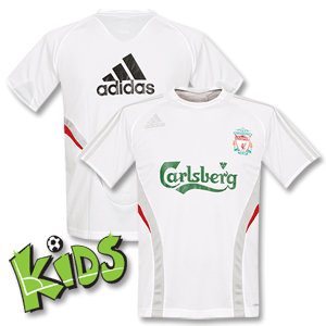 Adidas 08-09 Liverpool Training Shirt - Boys- White/Grey