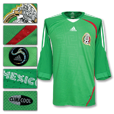Adidas 08-09 Mexico Home Shirt 3/4 Arm