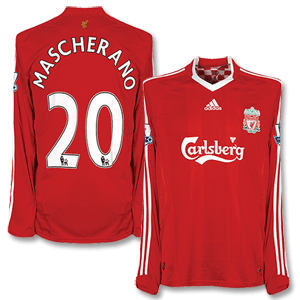 Adidas 08-10 Liverpool Home L/S Shirt   Mascherano No. 20   P/L Patch