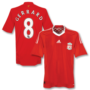 Adidas 08-10 Liverpool Home Shirt   Gerrard 8   P/L Patches