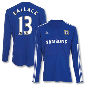 09-10 Chelsea Home L/S Shirt + Ballack 13