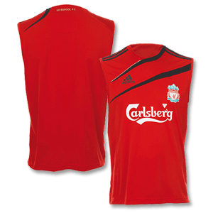 09-10 Liverpool Sleeveless Shirt - Red/White