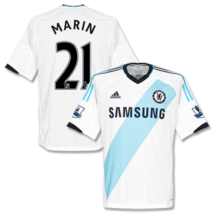 12-13 Chelsea Away Shirt + Marin 21 + P/L Patches
