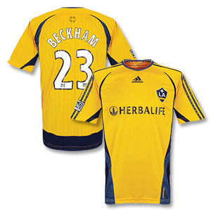 2007 LA Galaxy Beckham 23 Training Jersey - Gold/Navy