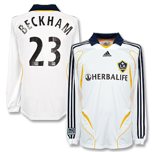 Adidas 2007 LA Galaxy Home L/S Shirt   Beckham No.23