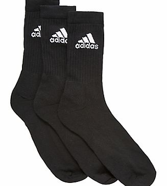 Adidas Adicrew Unisex Socks, Pack of 3, Black