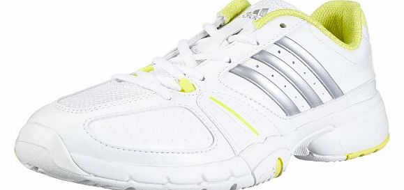 adidas  Barricade Team 2 Ladies Tennis Shoes, White/Silver/Yellow, UK4.5
