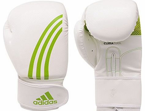 adidas  Boxfit Boxing Gloves (White/ Green, 10oz)