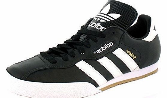  Samba Super Black Textile Leather Indoor Soccer Shoes Trainers - Black/White - UK 12