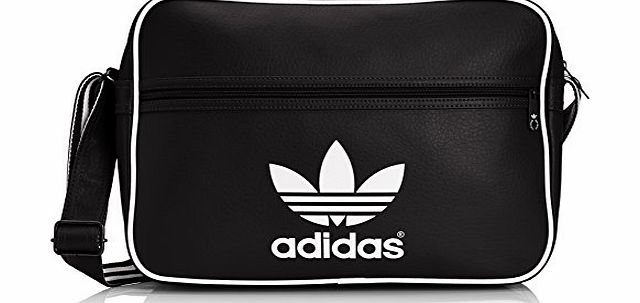 adidas  Unisex Airliner Classic Side Shoulder Bag 12 X 38 X28cm Black-White