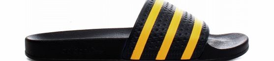 Adidas Adilette Black/Yellow Flip Flops