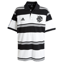 Adidas Barbarians Match Day Striped Polo - White/Black.