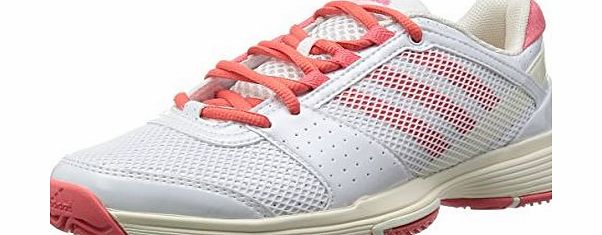 adidas Barricade Team 3 Ladies Tennis Shoes, White/Red, UK6.5