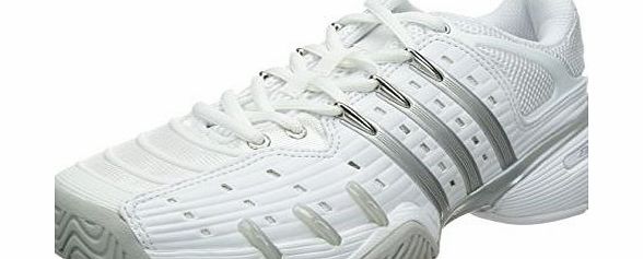 adidas Barricade V Classic Ladies Tennis Shoe, White/Silver, UK5