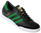 Beckenbauer Black/Green Leather Trainers