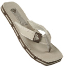 Adidas Beige and Brown Fabric Flip Flops