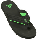 Adidas Black and Green Lightweight Flip Flops